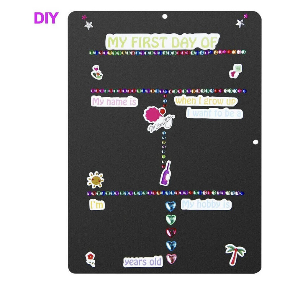 12×8'' Double-Sided Chalkboard for Kids, DIY First Day of School Chalkboard - Picture 5 of 7